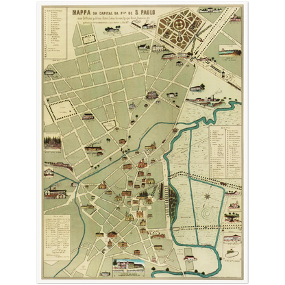 Historical city map  Test product horizontal 3 sizes
