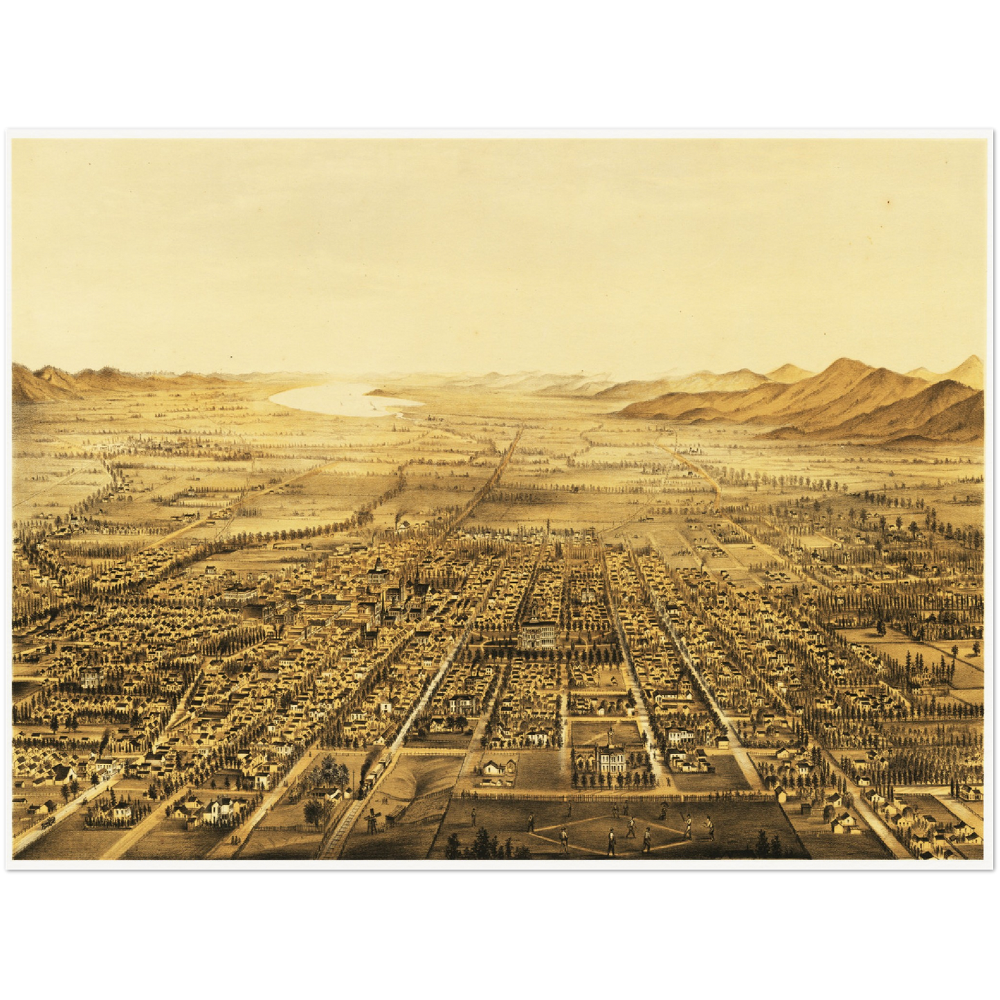Historical city map  Test product horizontal 3 sizes