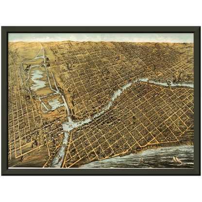 Historical city map  Test product horizontal 3 sizes
