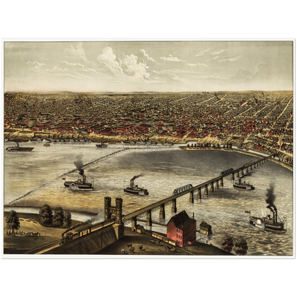 Historical city map  Test product horizontal 3 sizes