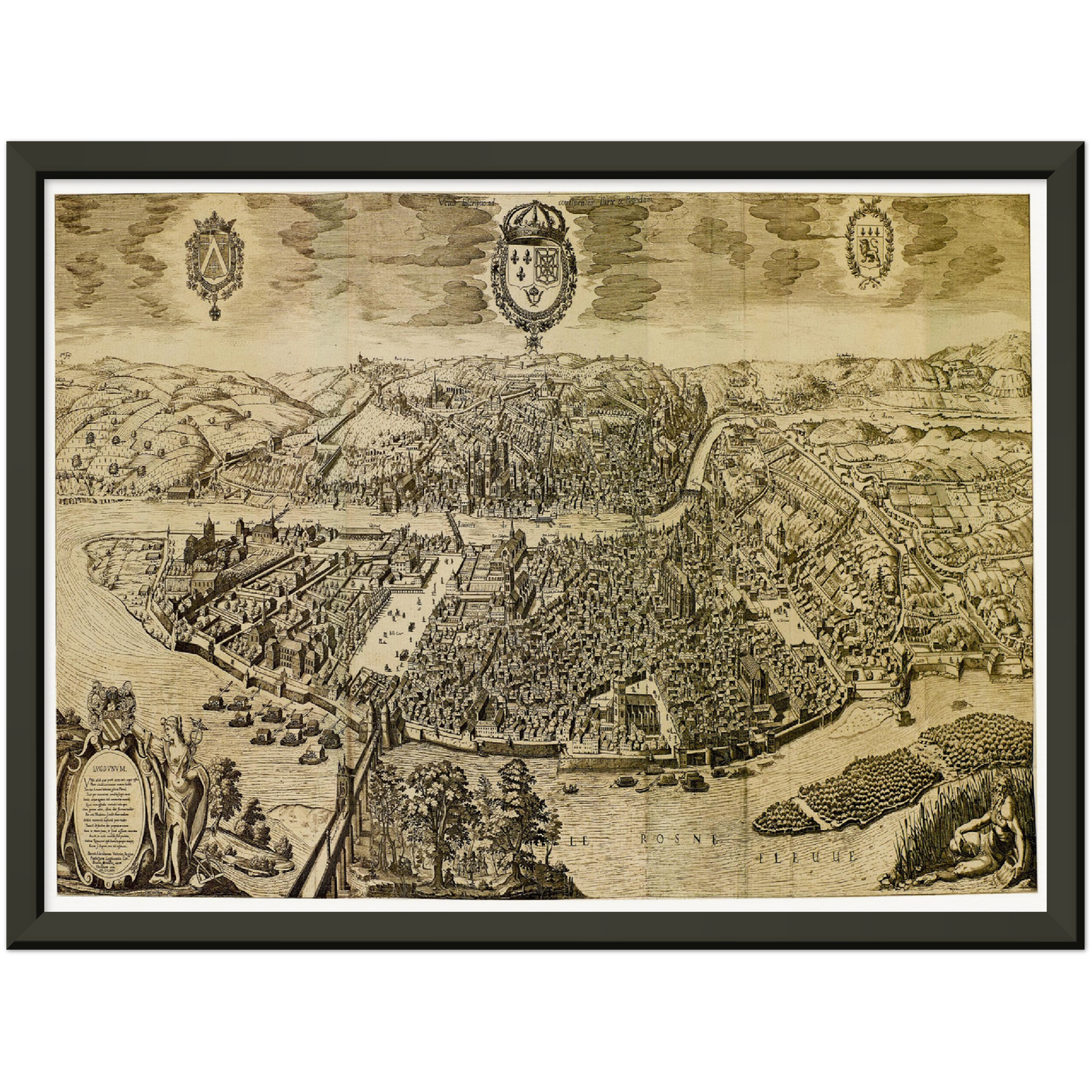 Historische Stadtansicht Lyon um 1526