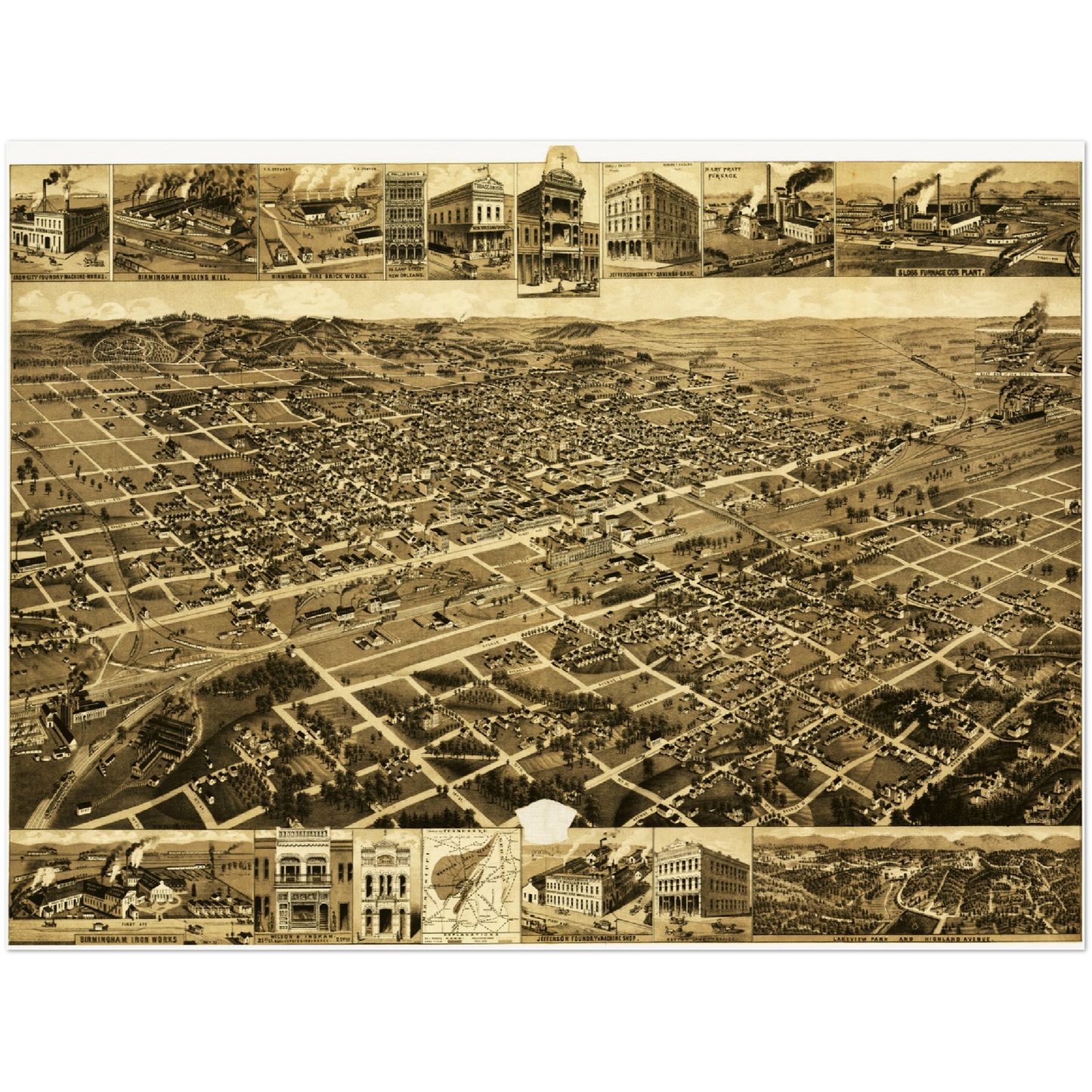 Historical city map  Test product horizontal 3 sizes