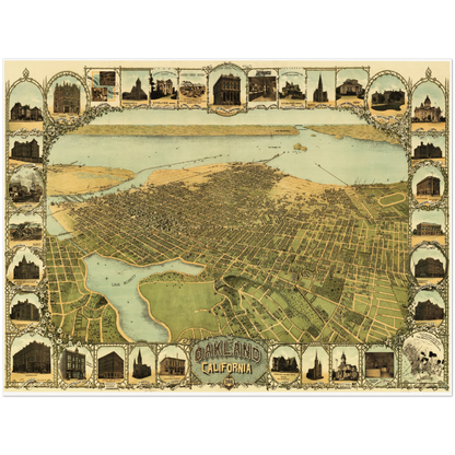 Historical city map  Test product horizontal 3 sizes