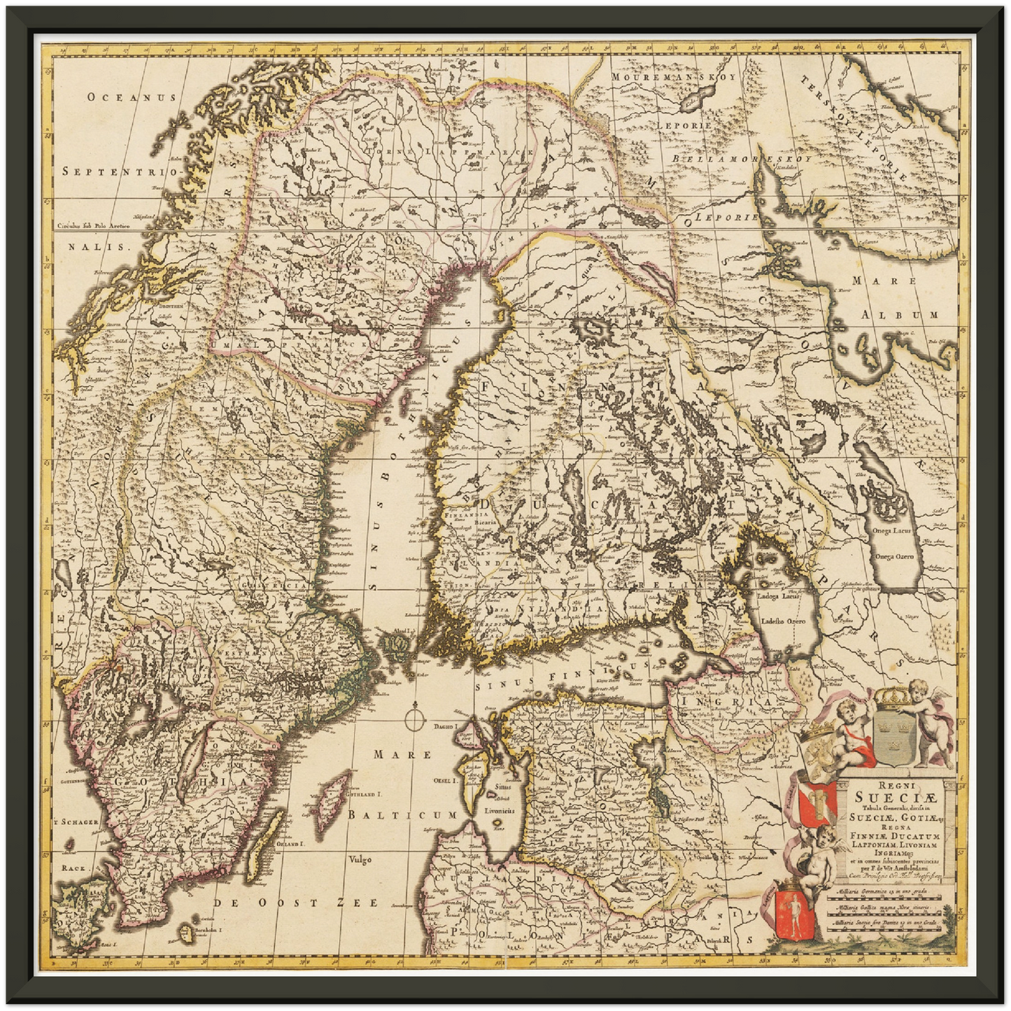 Historische Landkarte Schweden um 1698