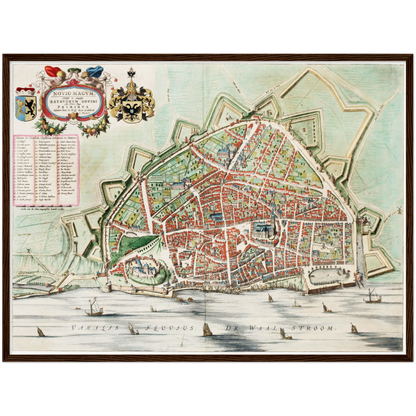 Historischer Stadtplan Nijmegen um 1649