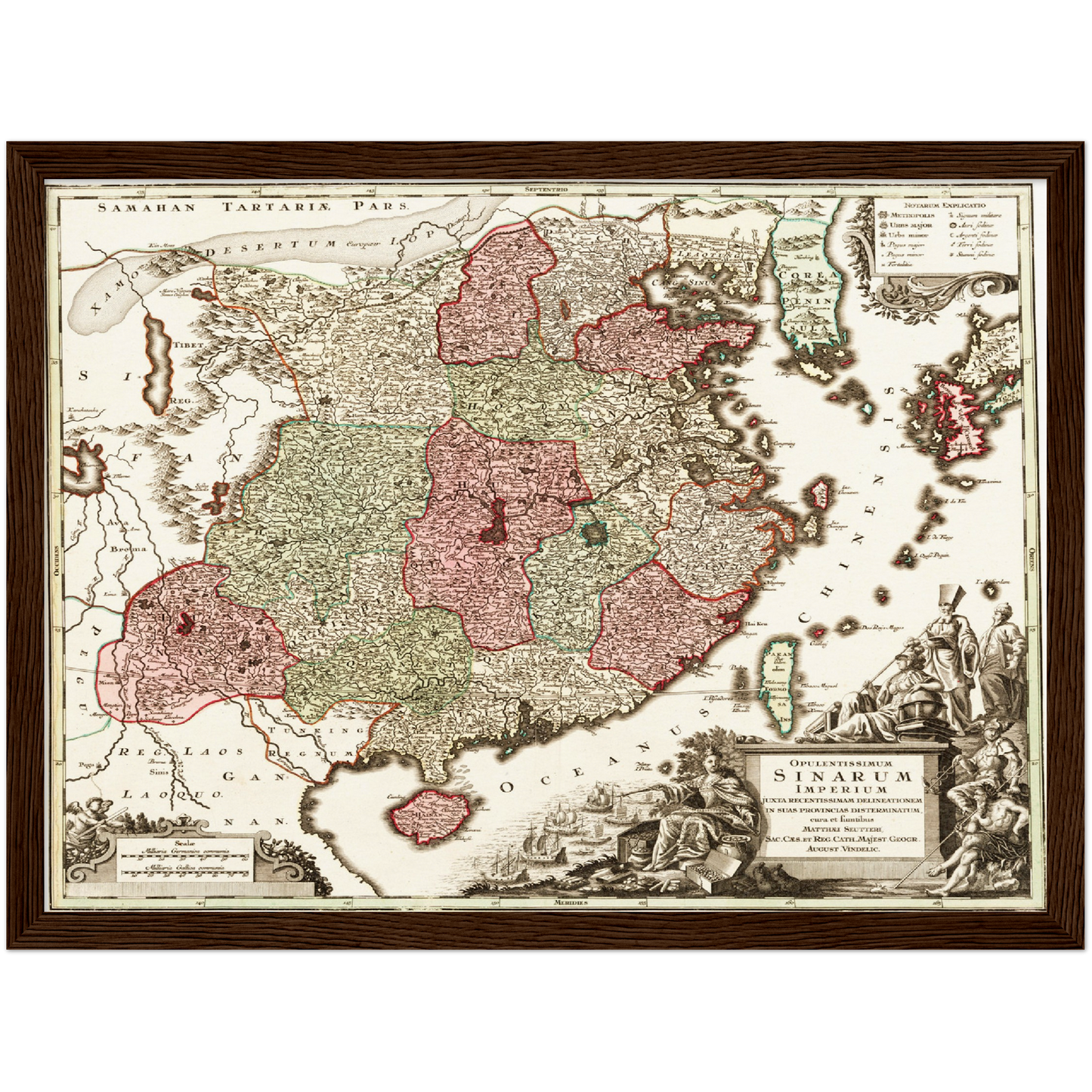 Historische Landkarte China um 1740