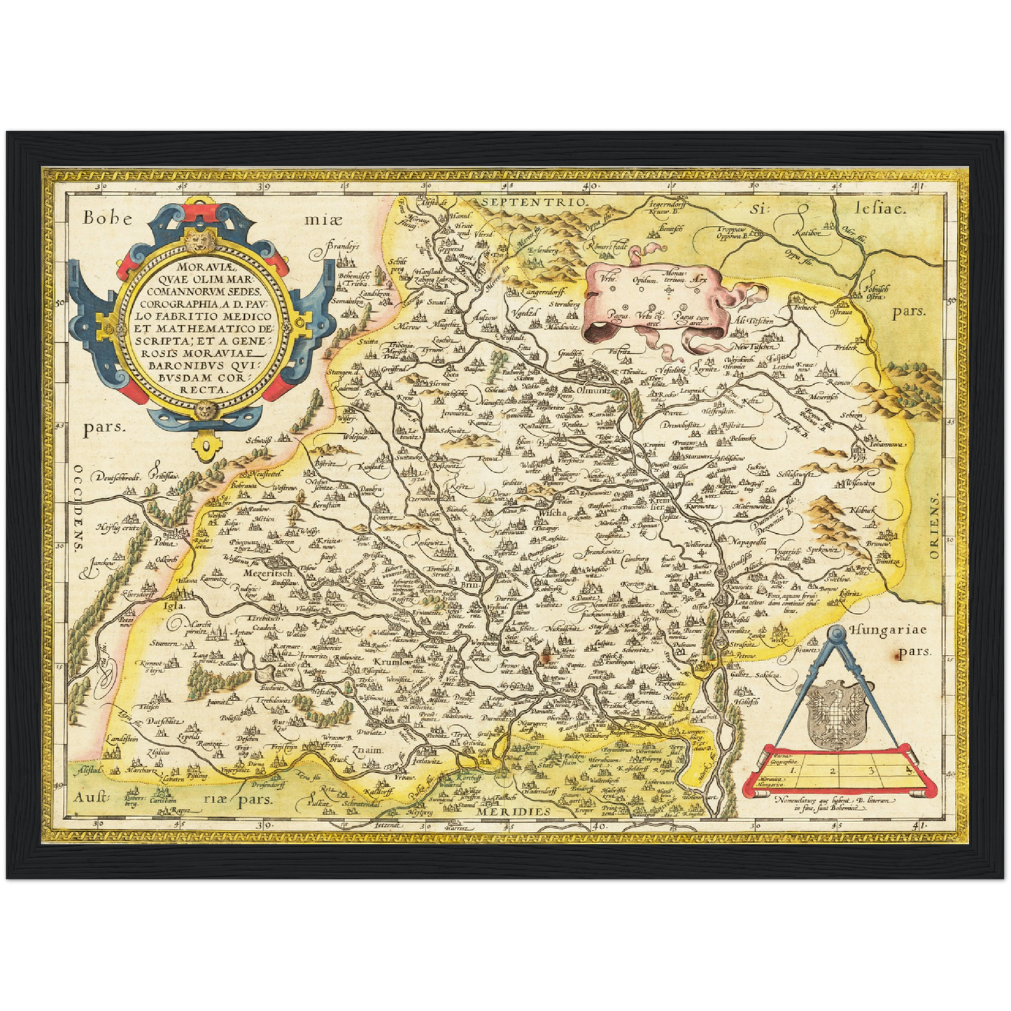 Historische Landkarte Mähren um 1609