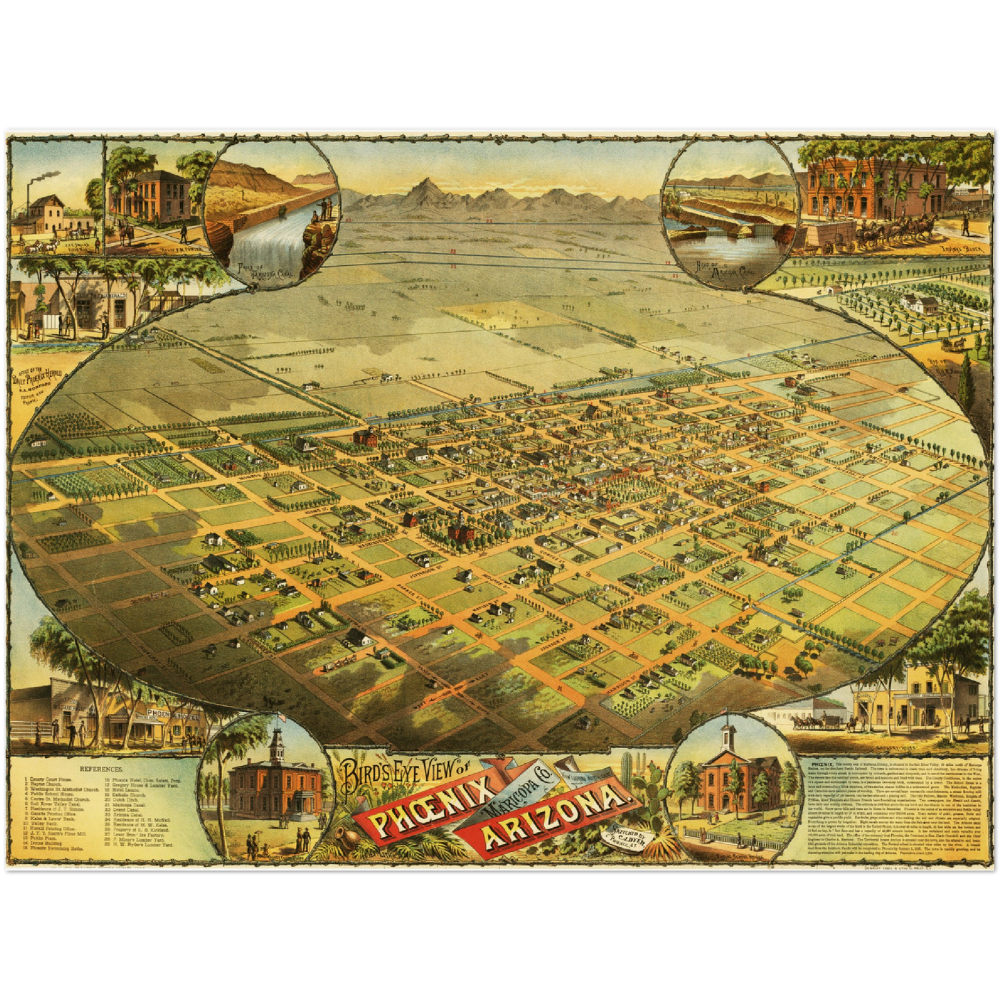Historical city map  Test product horizontal 3 sizes