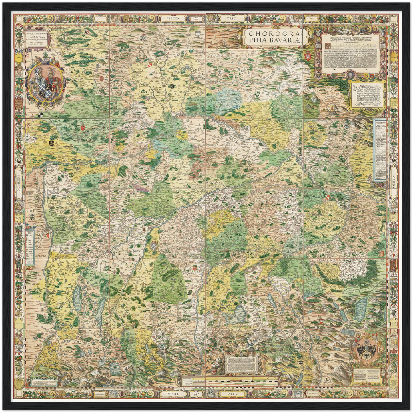 Historische Landkarte Bayern um 1568