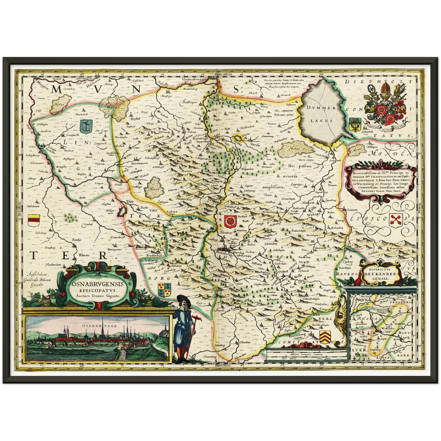 Historische Landkarte Osnabrück um 1650