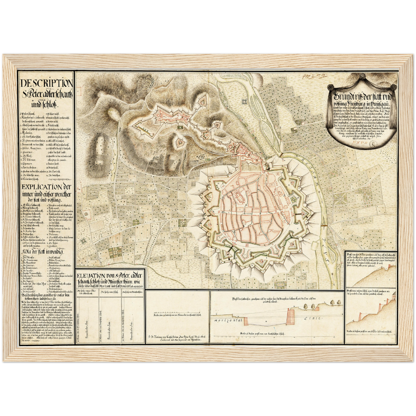 Historical city map  Test product horizontal 3 sizes