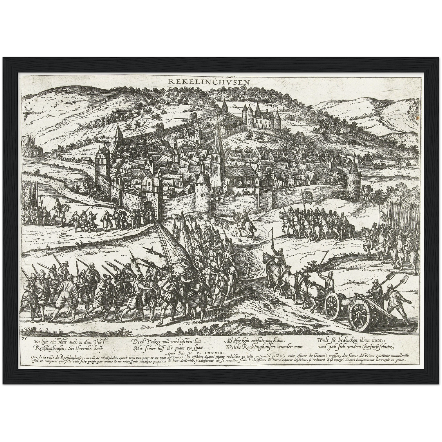 Historische Stadtansicht Recklinghausen um 1585
