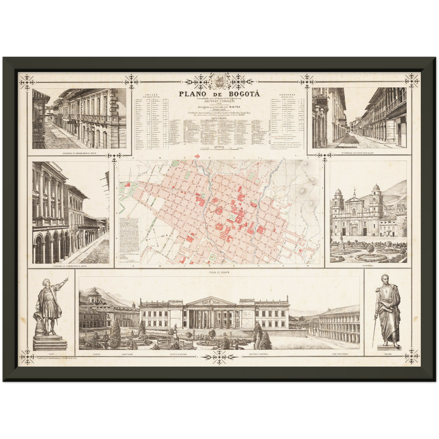 Historical city map  Test product horizontal 3 sizes