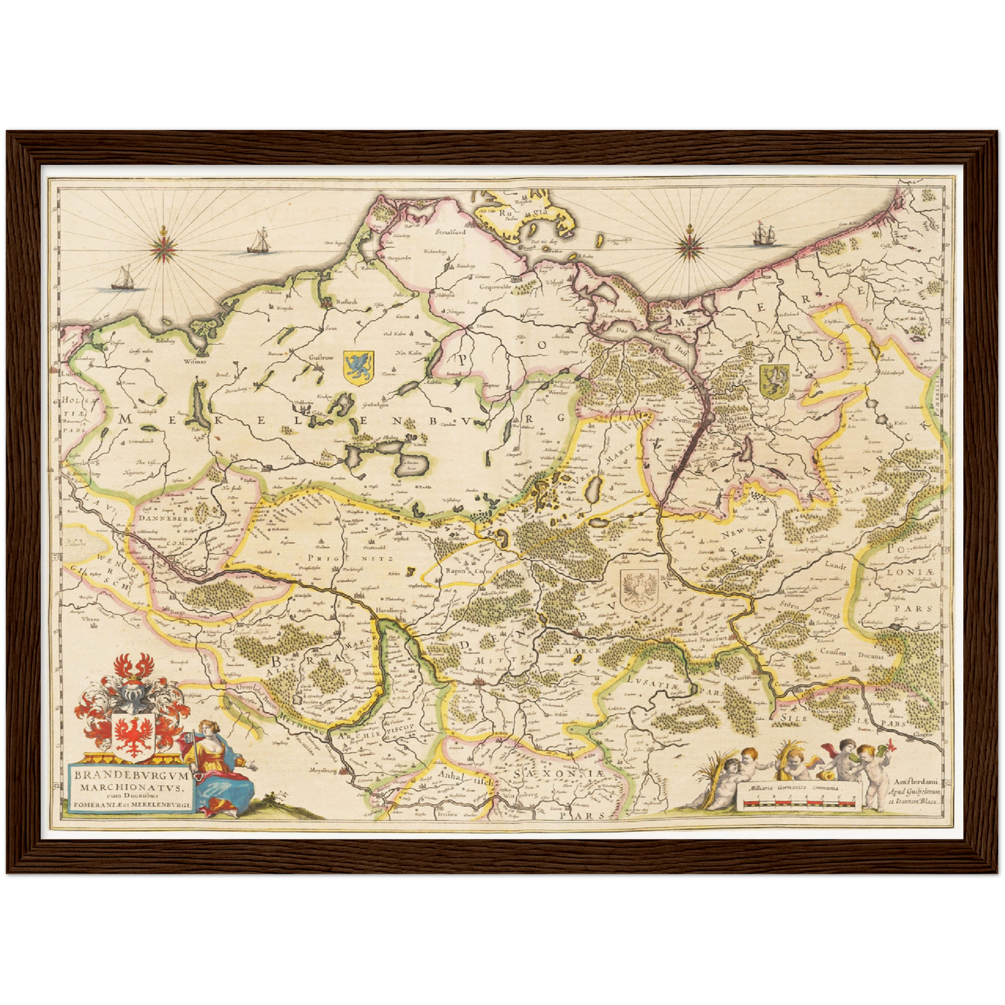 Historische Landkarte Brandenburg um 1635