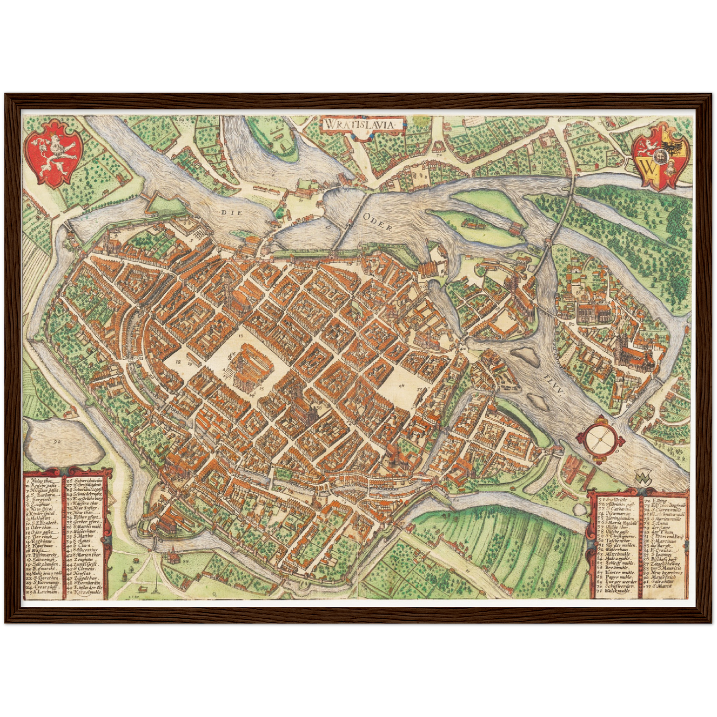 Historischer Stadtplan Breslau um 1592