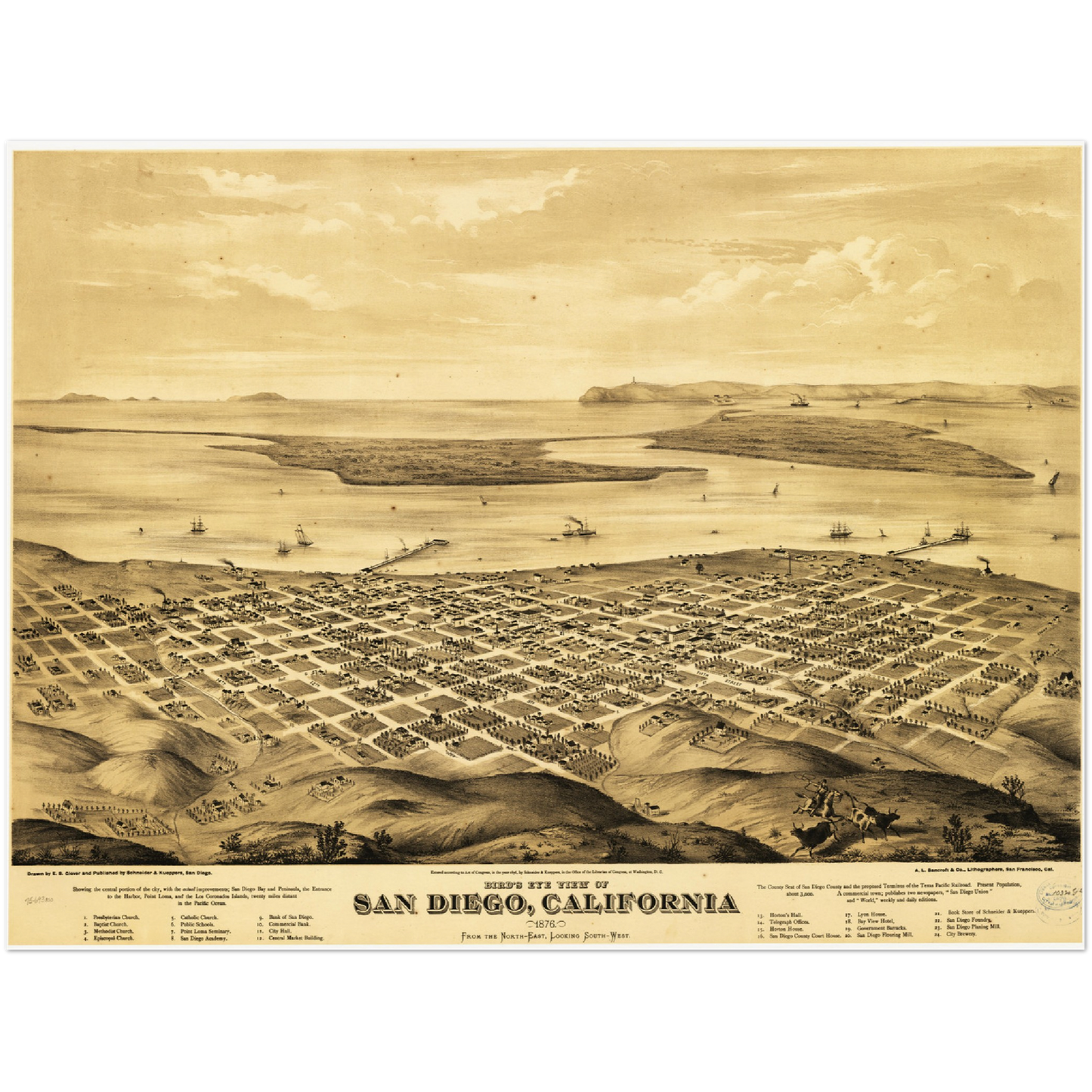 Historical city map  Test product horizontal 3 sizes