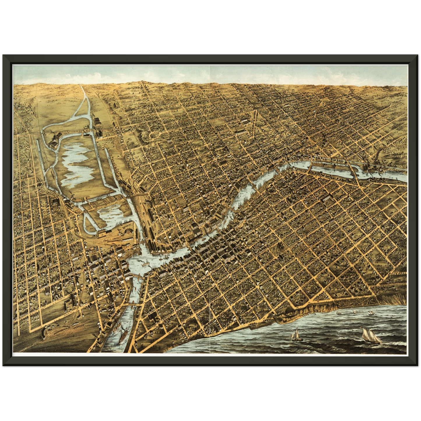 Historical city map  Test product horizontal 3 sizes