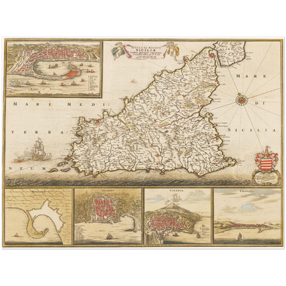 Historical city map  Test product horizontal 3 sizes