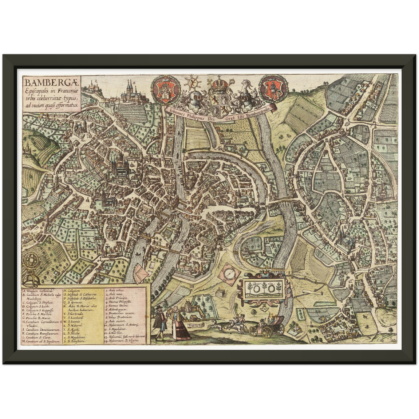 Historische Stadtansicht Bamberg um 1609