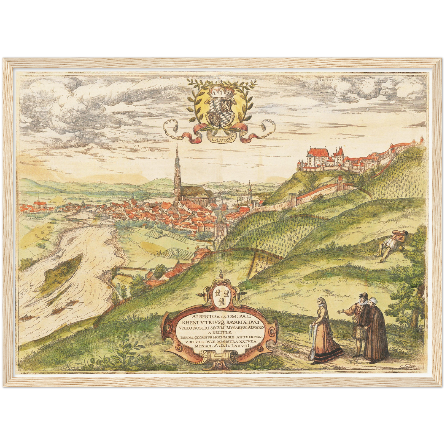 Historische Stadtansicht Landshut um 1582