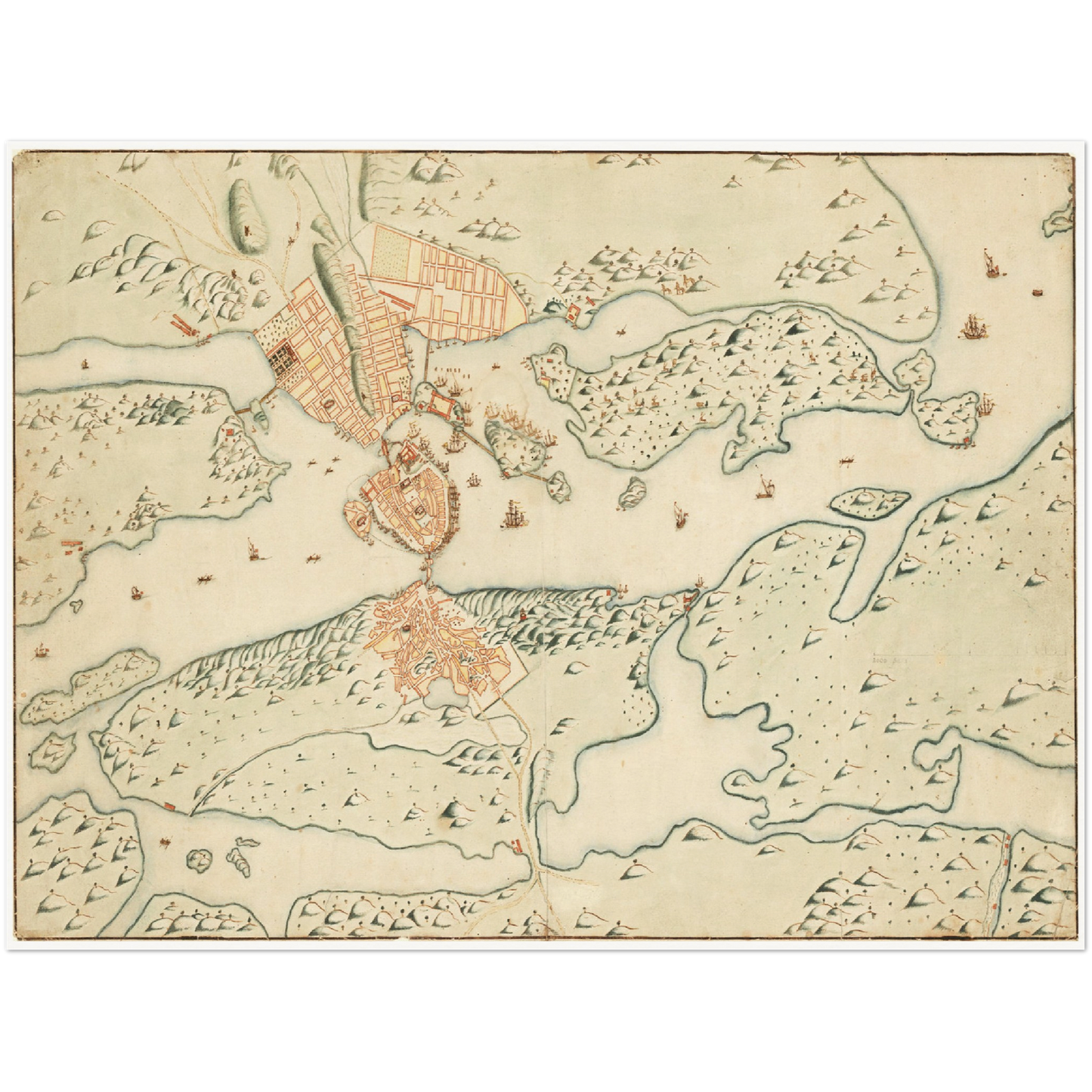 Historical city map  Test product horizontal 3 sizes