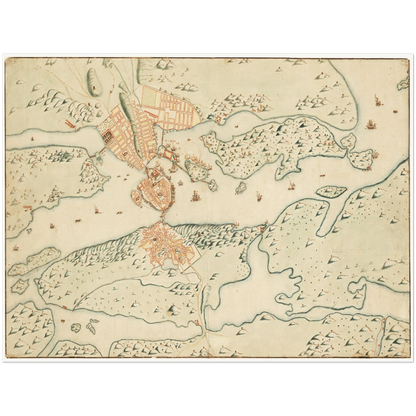 Historical city map  Test product horizontal 3 sizes