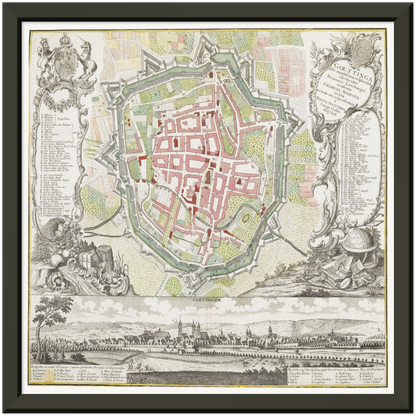 Historical city map  Test product horizontal 3 sizes