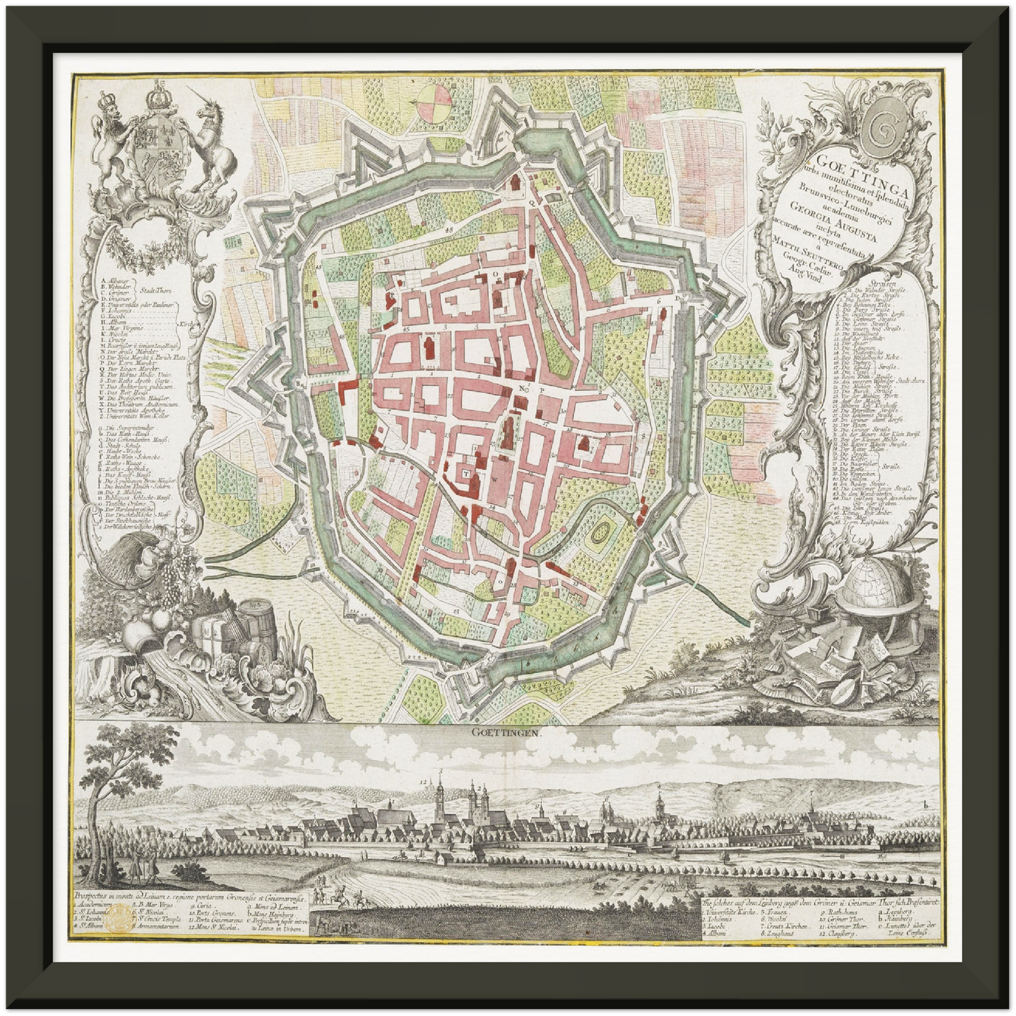 Historischer Stadtplan Göttingen um 1737