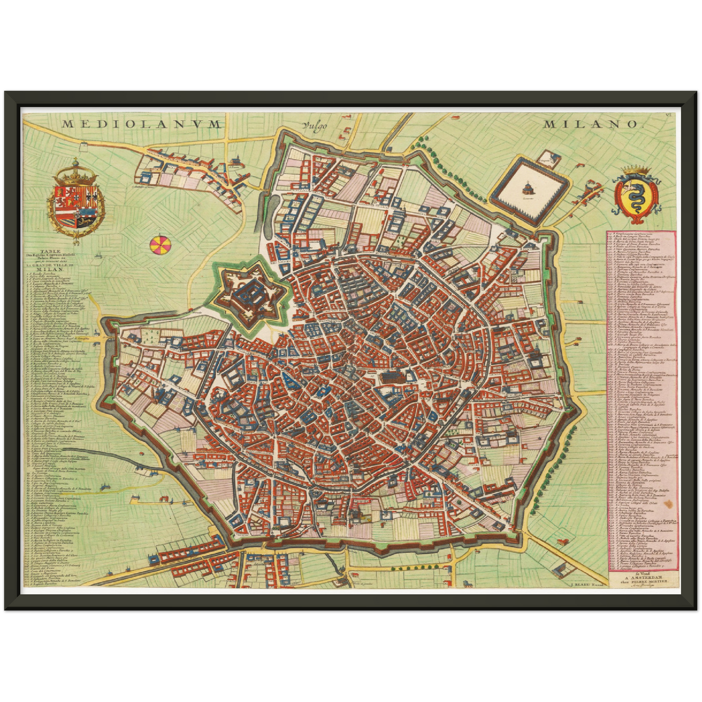 Historischer Stadtplan Mailand um 1700
