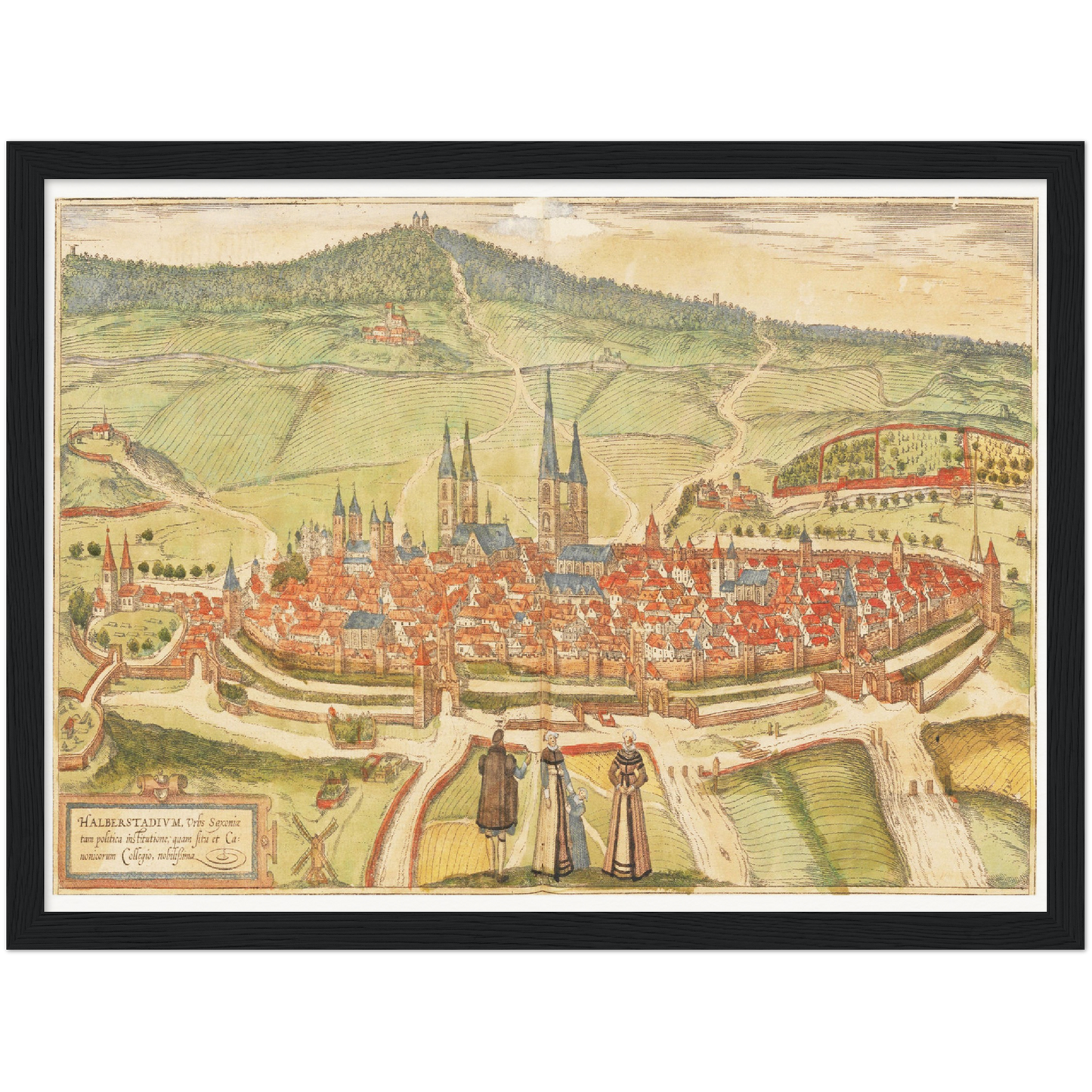 Historische Stadtansicht Halberstadt um 1582