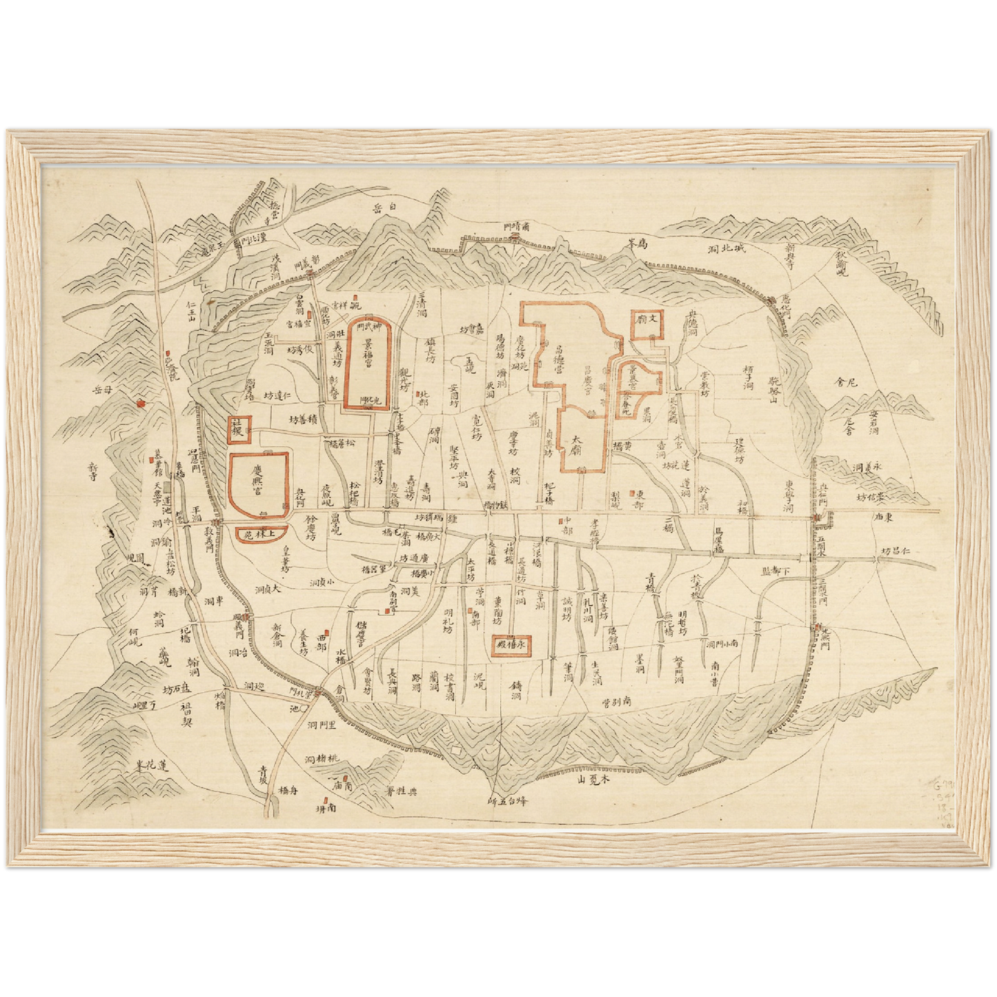 Historical city map  Test product horizontal 3 sizes