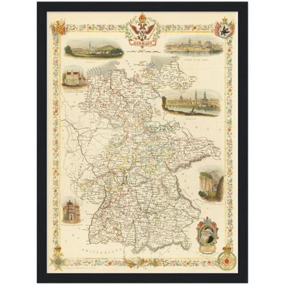 Historische Landkarte Deutschland um 1851