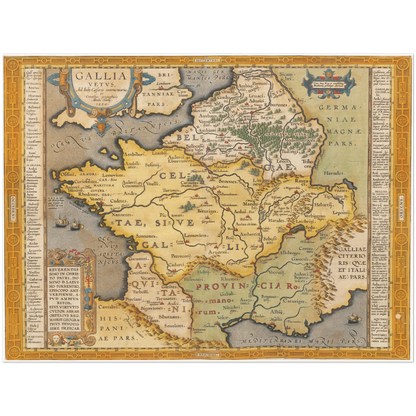 Historische Landkarte Historisches Gallien um 1609