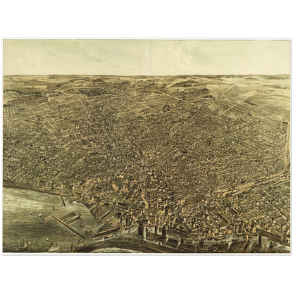 Historische Stadtansicht Buffalo um 1880