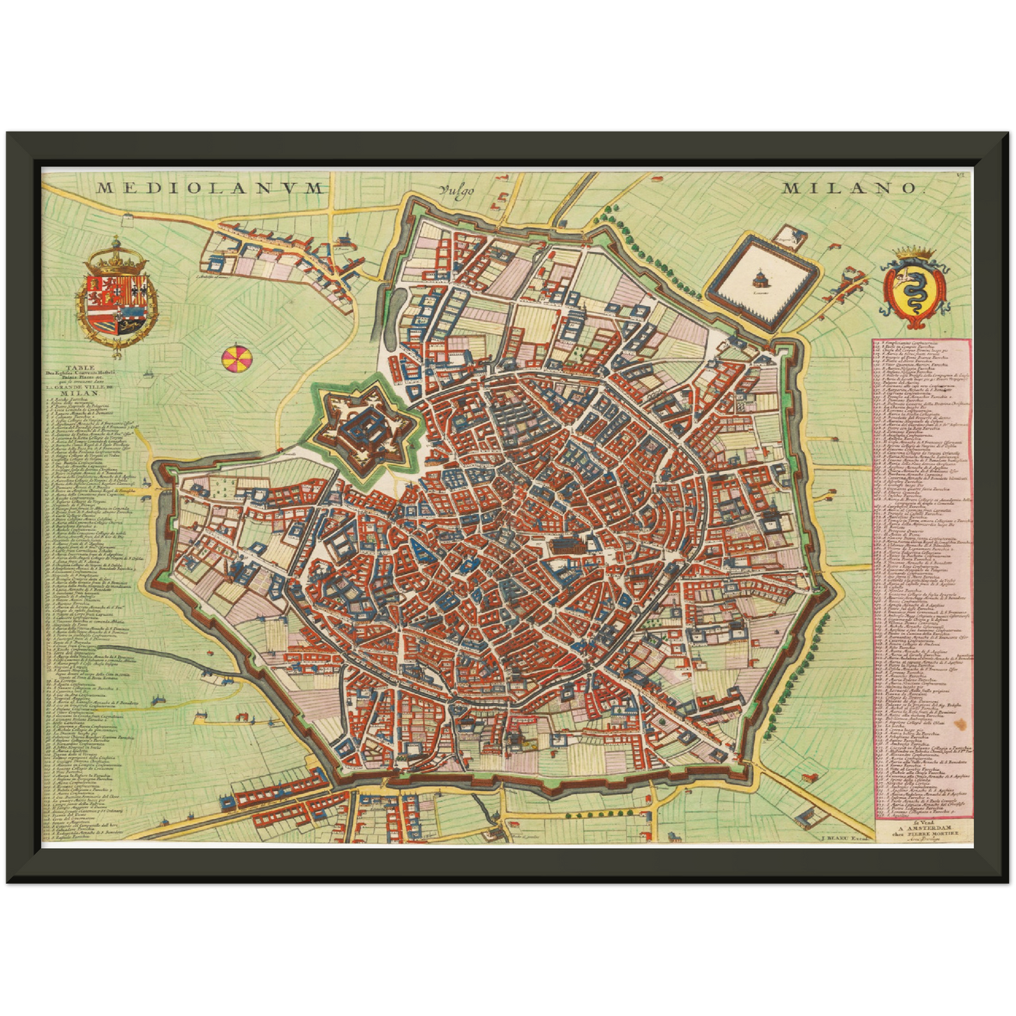 Historischer Stadtplan Mailand um 1700