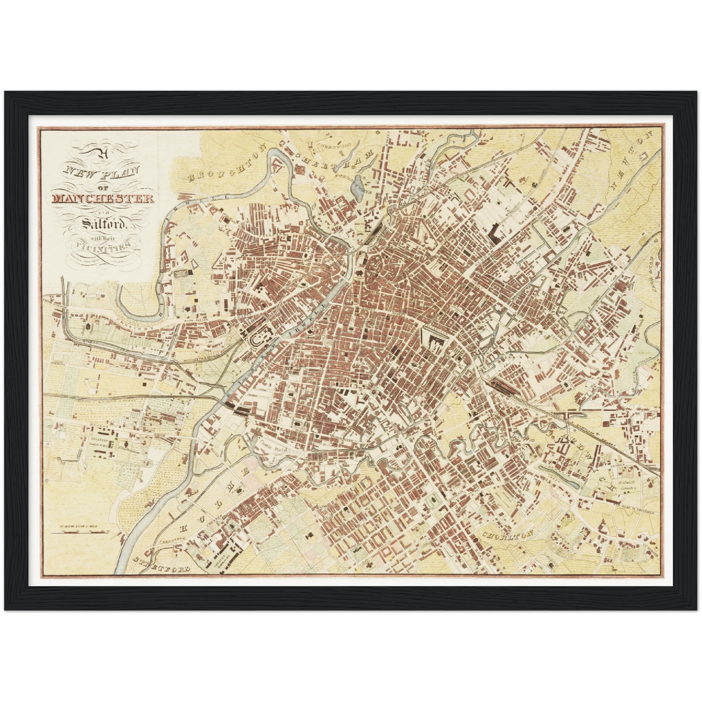 Historical city map  Test product horizontal 3 sizes