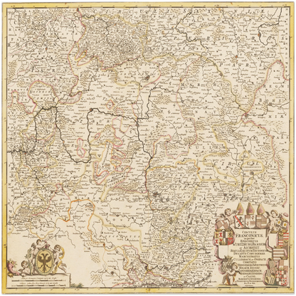 Historische Landkarte Franken um 1698