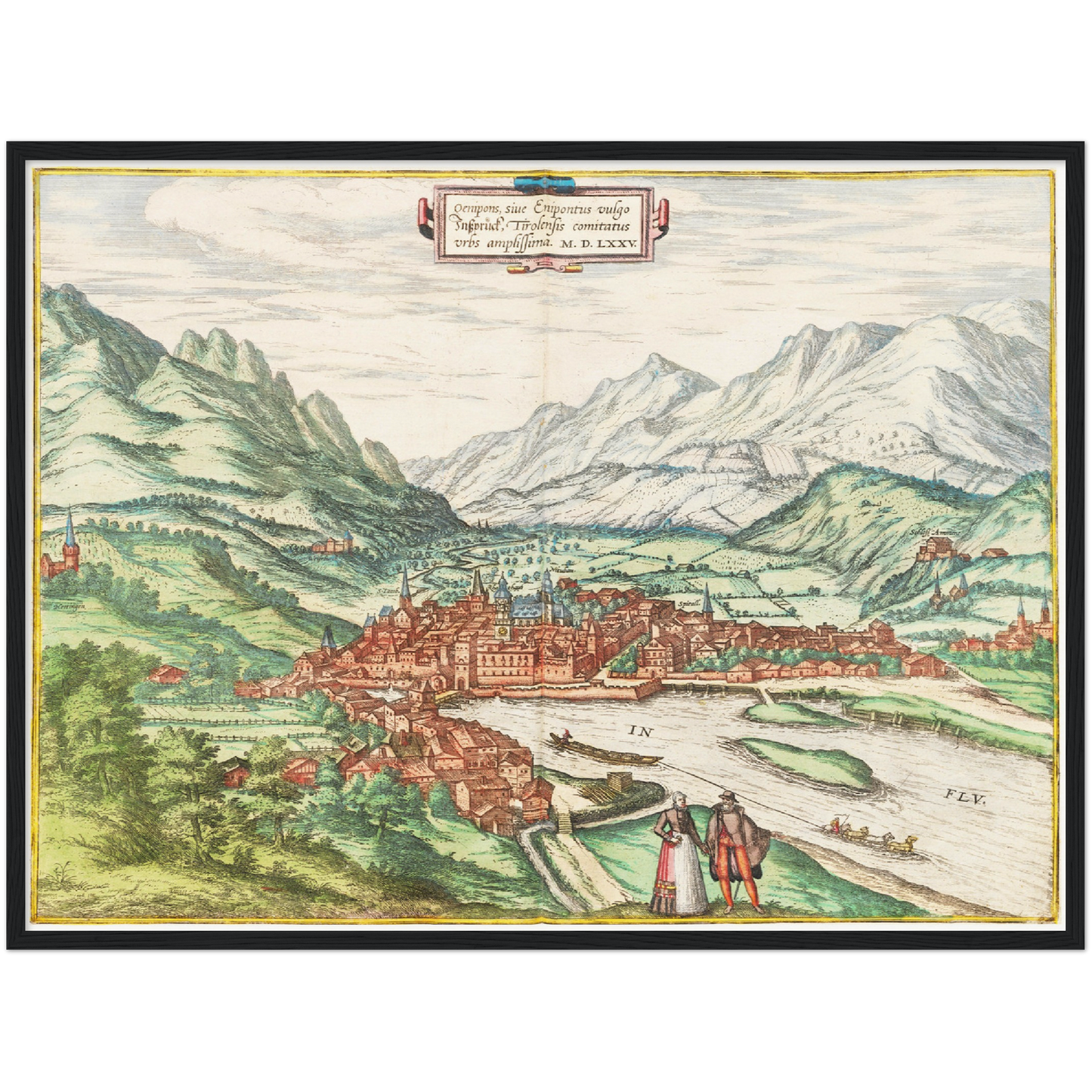 Historische Stadtansicht Innsbruck um 1575