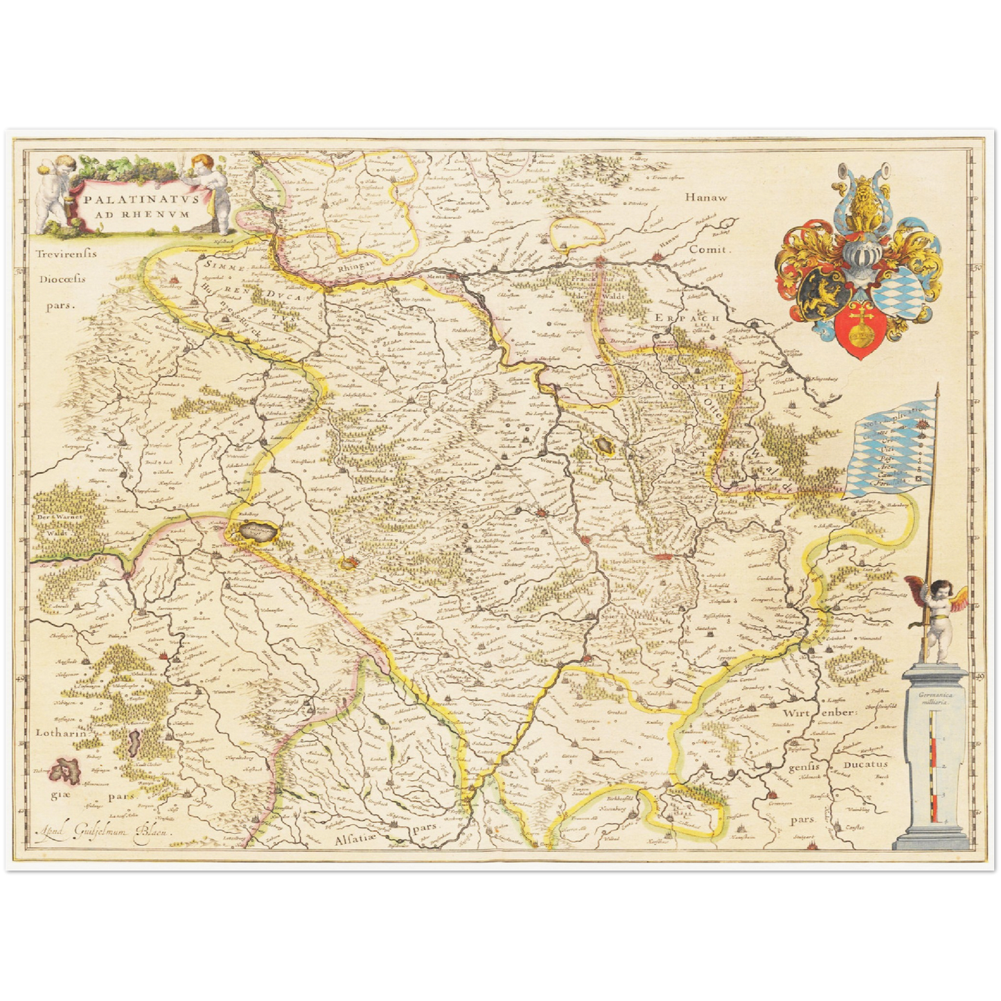 Historische Landkarte Pfalz um 1635