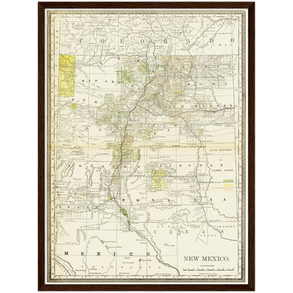 Historische Landkarte New Mexico um 1882