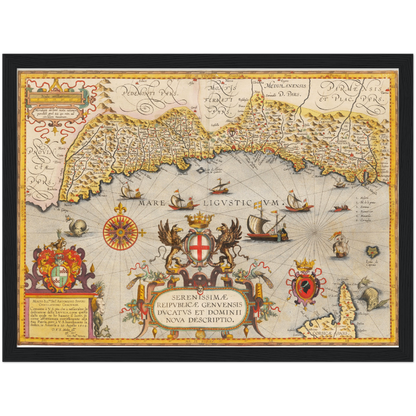 Historische Landkarte Ligurien um 1609