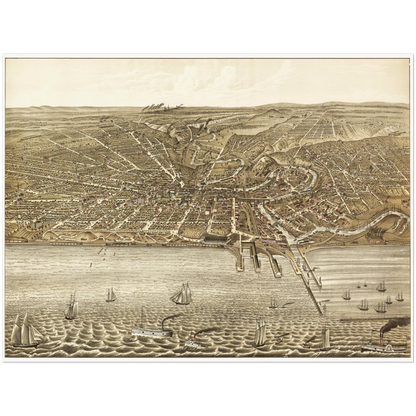 Historical city map  Test product horizontal 3 sizes