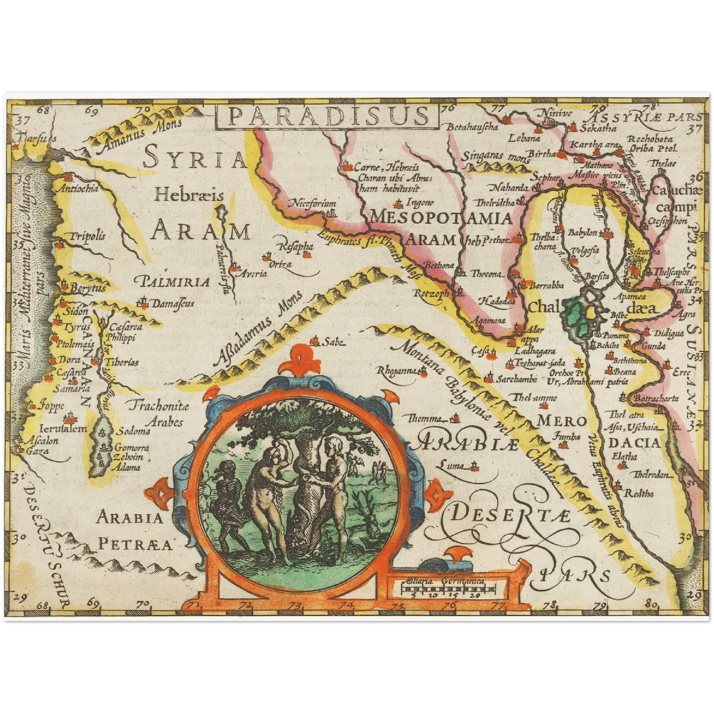 Historische Landkarte Syrien um 1609