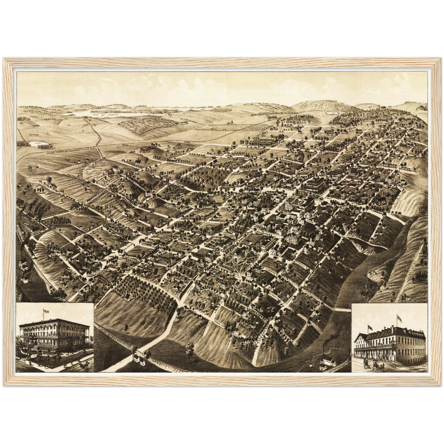 Historical city map  Test product horizontal 3 sizes