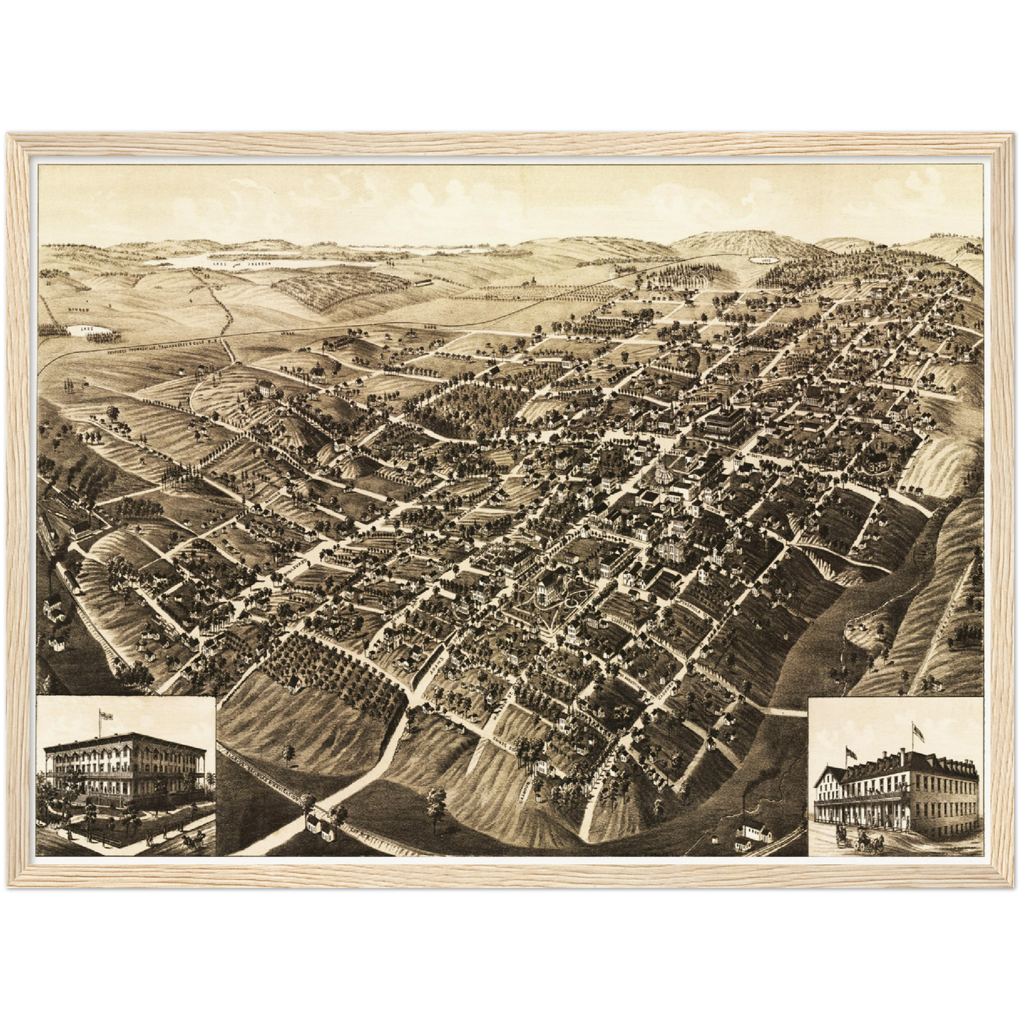 Historische Stadtansicht Tallahassee um 1885