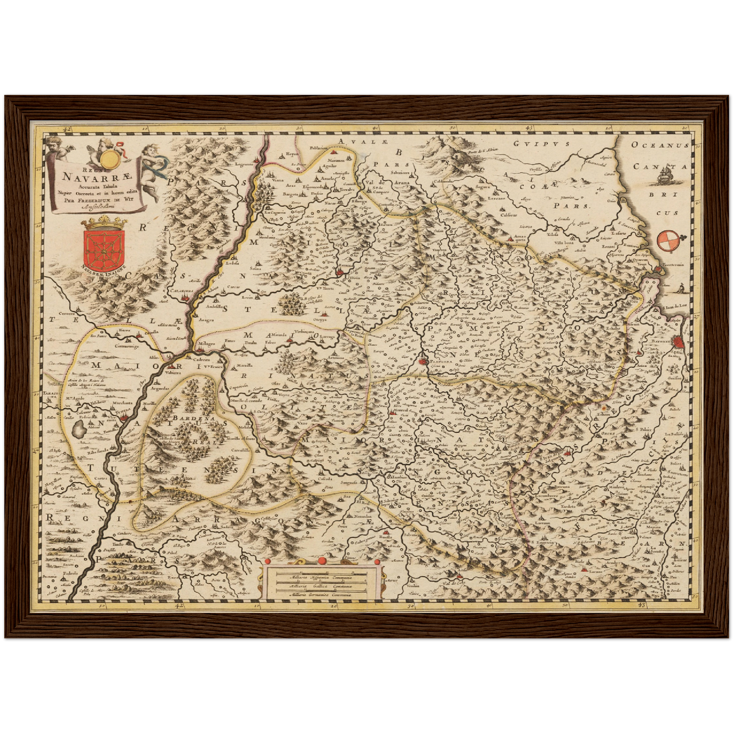 Historische Landkarte Navarra um 1698