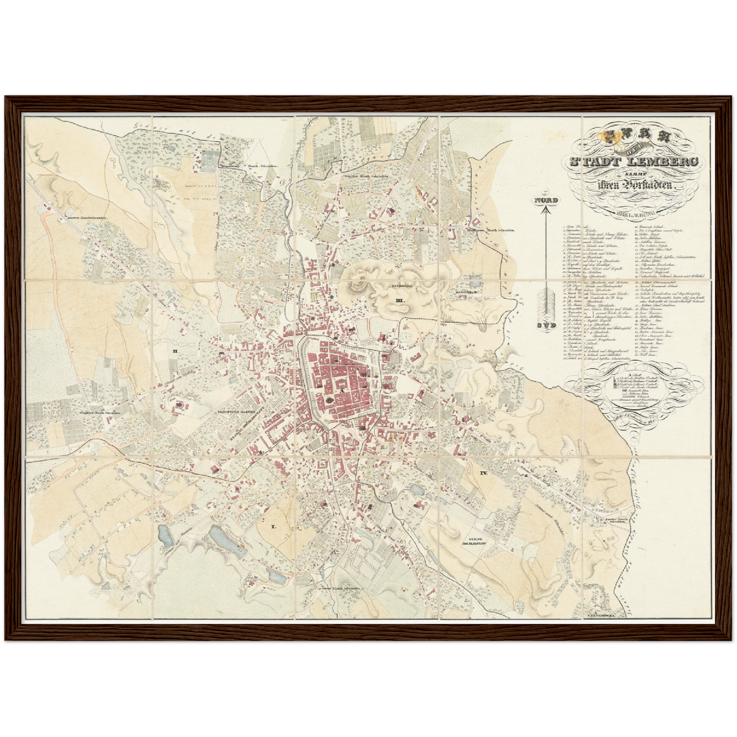 Historical city map  Test product horizontal 3 sizes