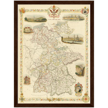 Historische Landkarte Deutschland um 1851