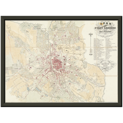 Historical city map  Test product horizontal 3 sizes