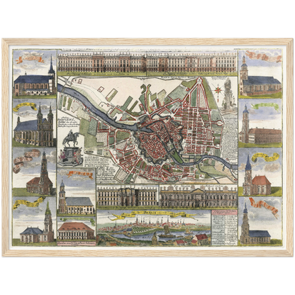 Historical city map  Test product horizontal 3 sizes